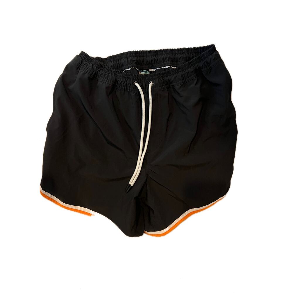 Hot Coals Black w Orange White Trim Swim/Surf Shorts Mens S